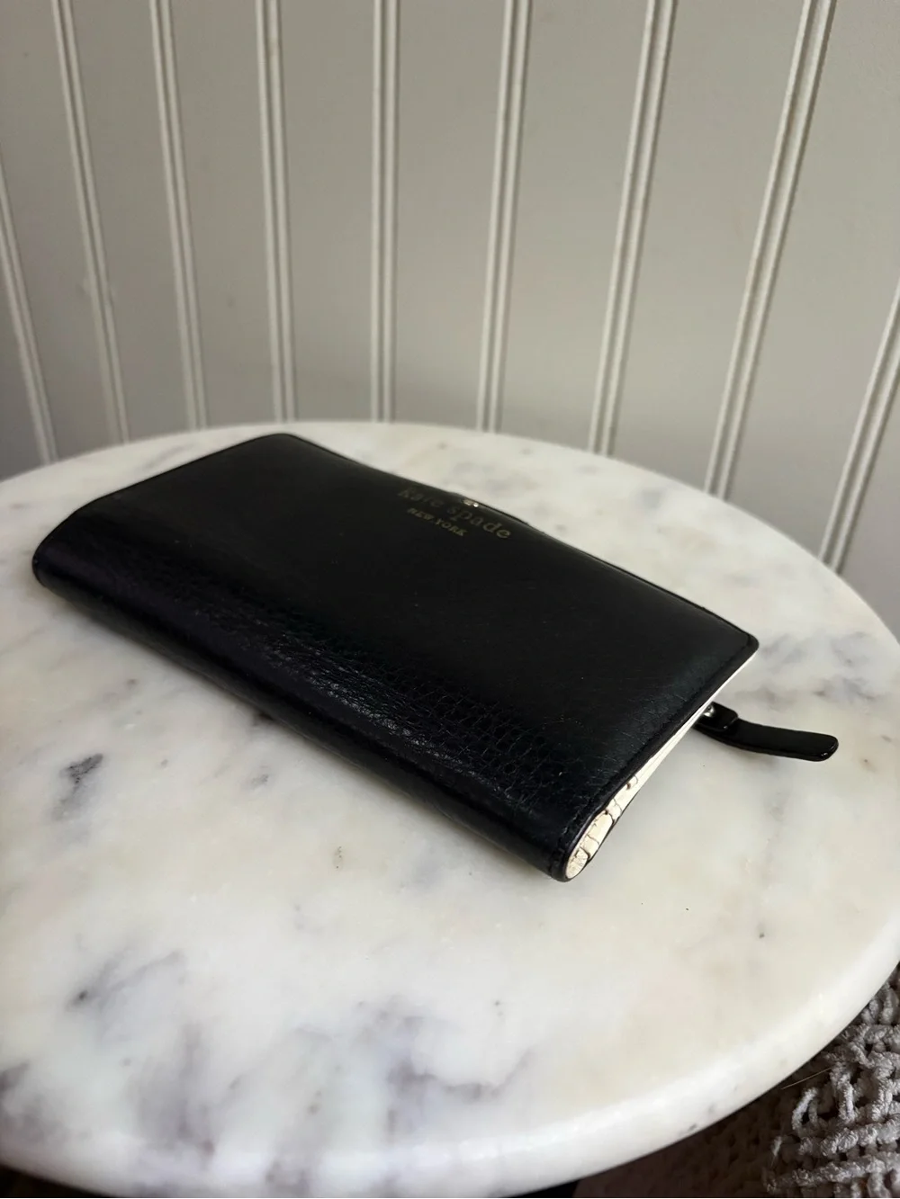 Kate Spade Leather Bifold Wallet Black & Ivory Luxury Designer Classic Preppy NY